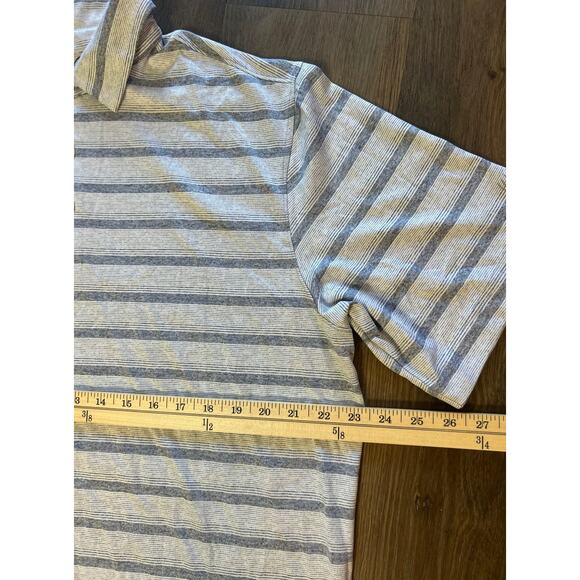 Walter Hagen 11 Denim Blue and White Striped UPF 50 Men's Polo Shirt Large - Picture 7 of 10